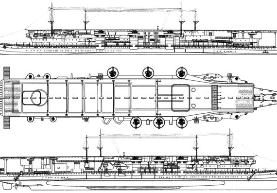 Авианосец IJN Ryujo [Aircraft Carrier] - чертежи, габариты, рисунки